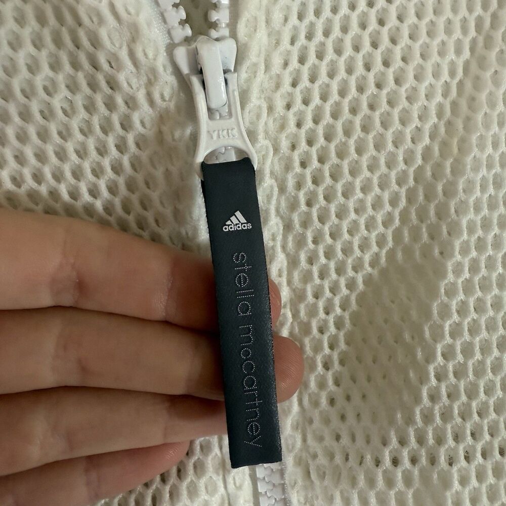 Stella McCartney ADIDAS Jacket Women's XS White Cropped Full Zip Breathable - Picture 3 of 10